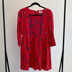 Old Navy Red Floral Mini Dress